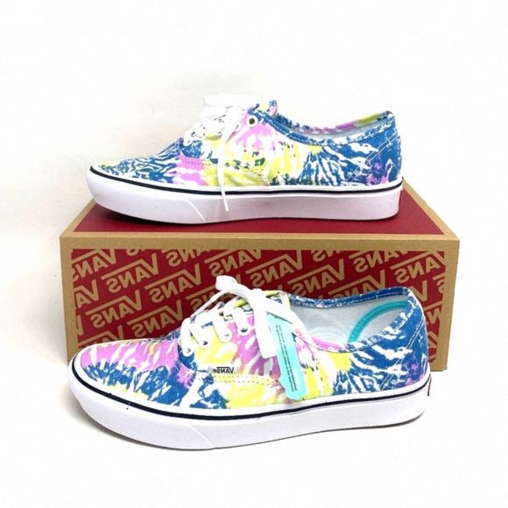 VANS Women's Size ComfyCush Authentic Tie-Dye Orchid Low VN0A3WM749L Sneakers